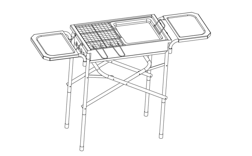 Barbekü Kampı Portatif Kömür Izgara Montaj Talimatları