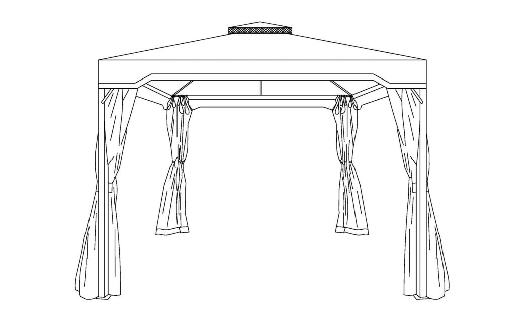 10 ft x 10 ft demir veranda çardak montaj kılavuzu