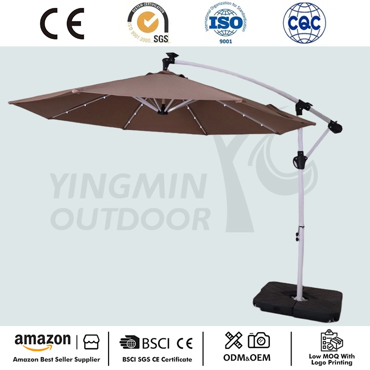 En Yeni 10FT Patio Konsol Solar LED Şemsiye