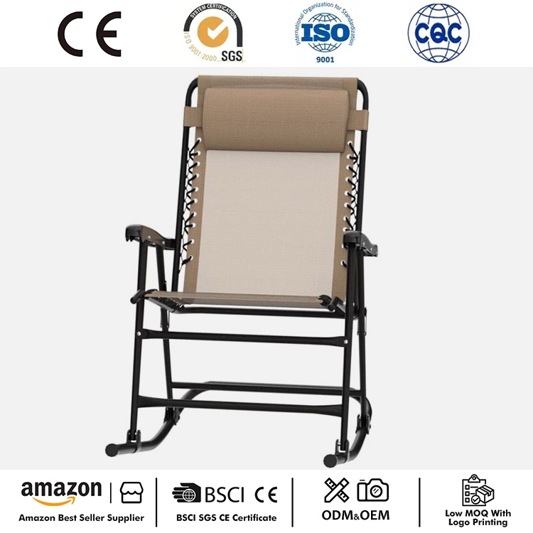 Yastık ile Açık Sıfır Yerçekimi Katlanır Lounge Rocker